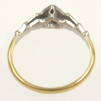 18ct gold 2 tone Diamond Solitaire Ring size L